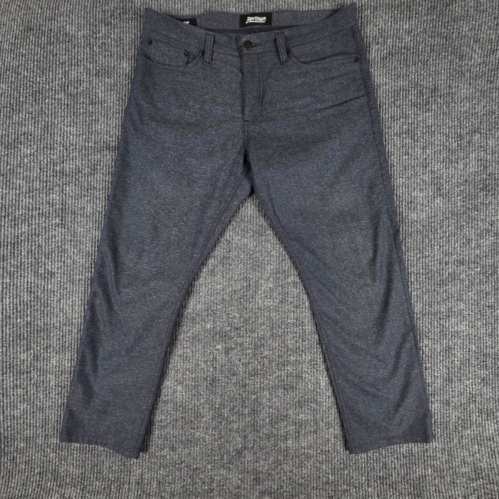Revtown Sharp Mens Charcoal Heathered Stretch Pants‎ Casual Comfort Fit